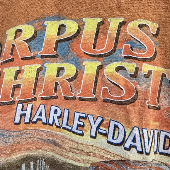 {XL} Harley-Davidson Motorcycles Corpus Christi Texas Graphic Tee Orange - Picture 8 of 15